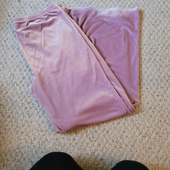 Pink Velvet Wide Leg Pants Size Medium By Victoria Secret - Picture 4 of 10